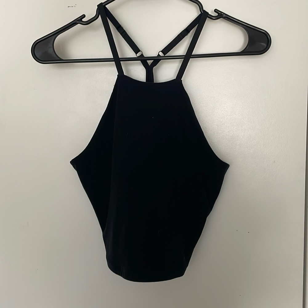 M Abercrombie Black Halter Crop